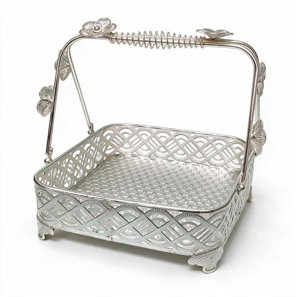 Silver-Tone Handled Basket product photo