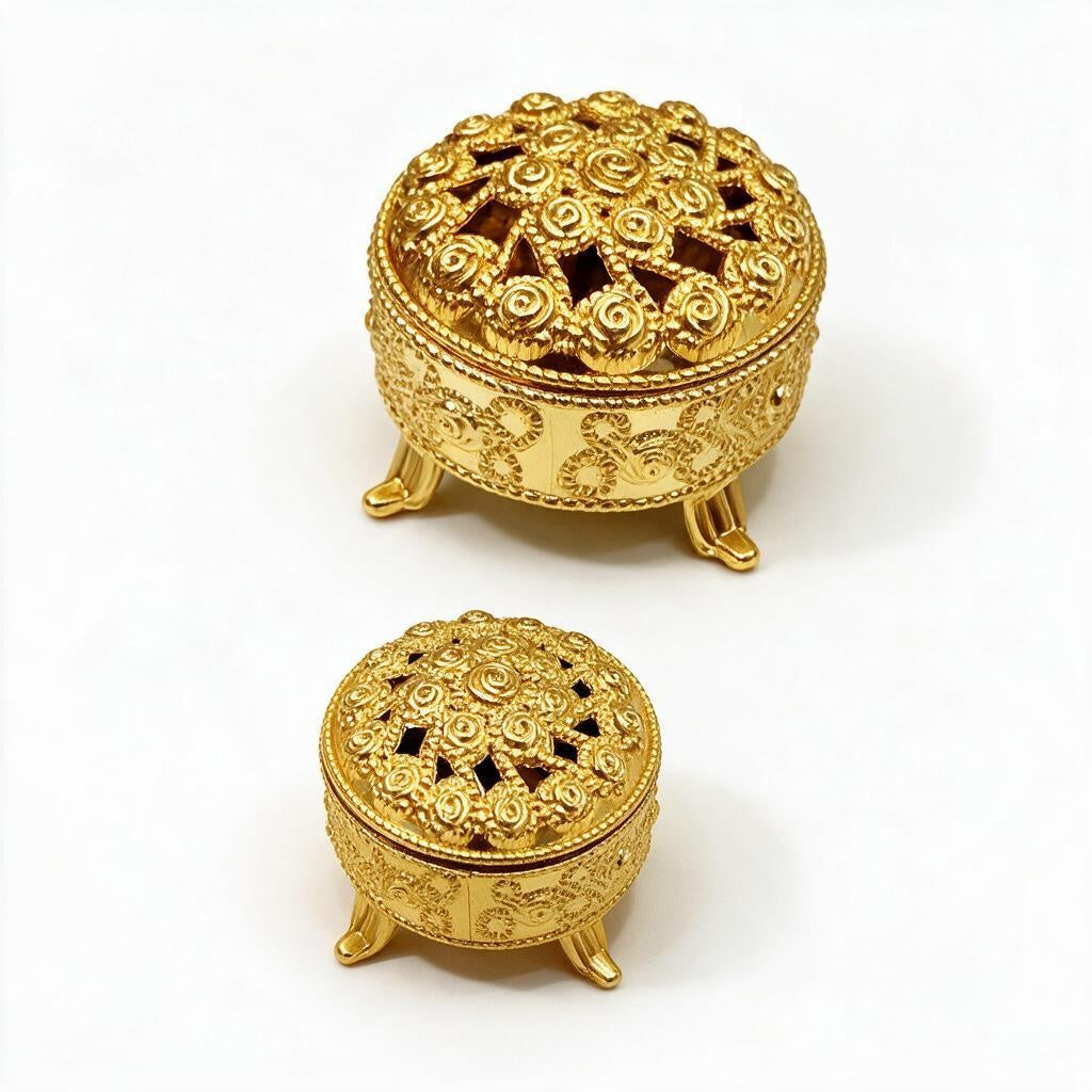 Gold Ornate Round Box product photo