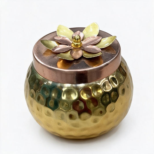 Small Hammered Lotus-Lid Pot product photo