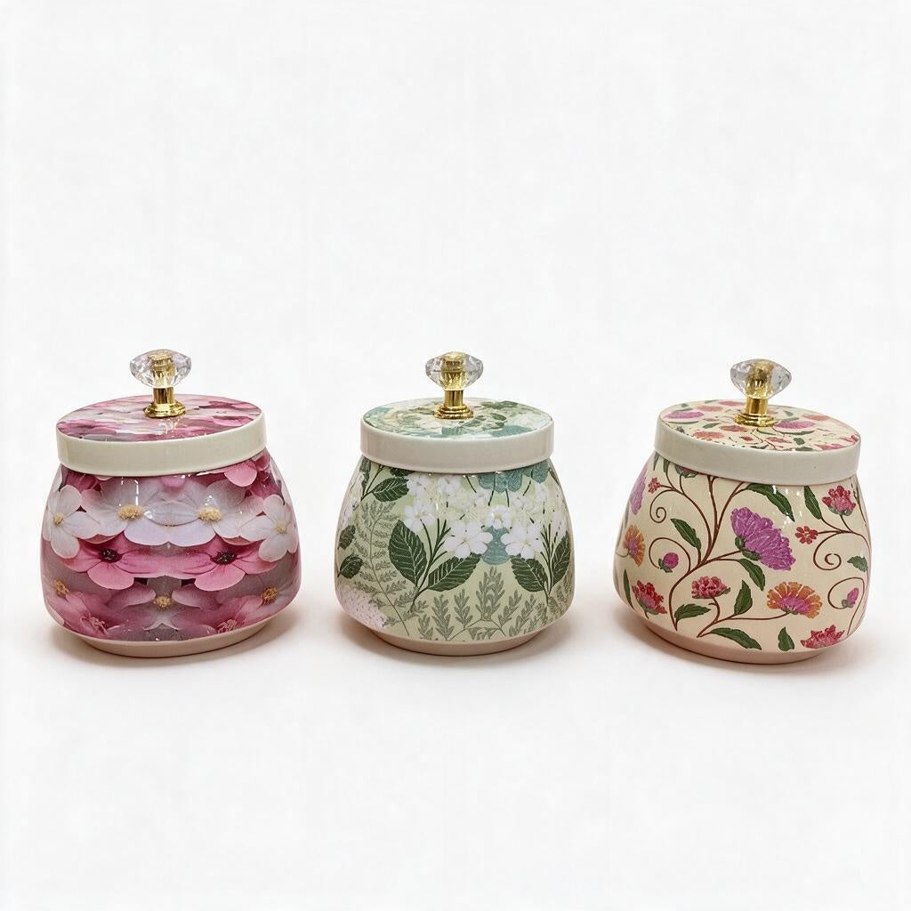 Floral Round Lidded Box product photo