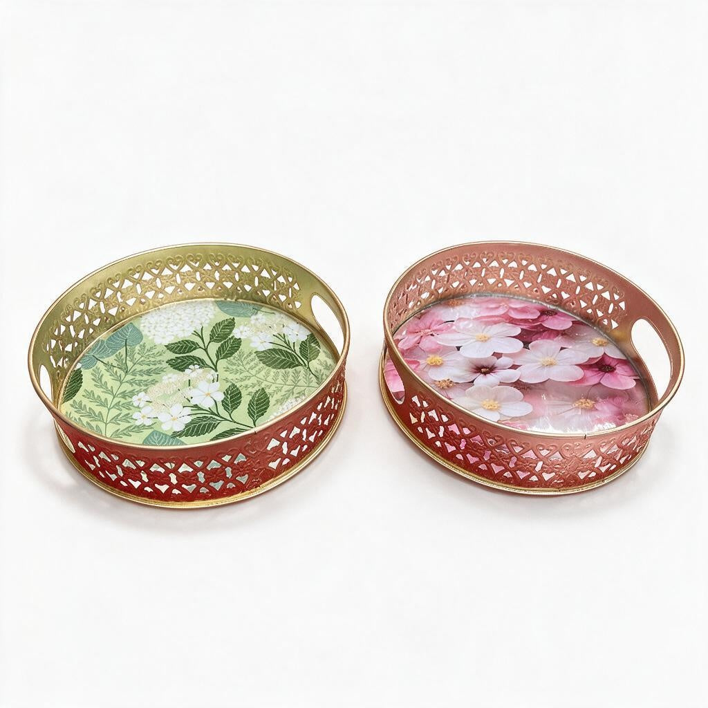 Pichwai Round Handled Tray product photo
