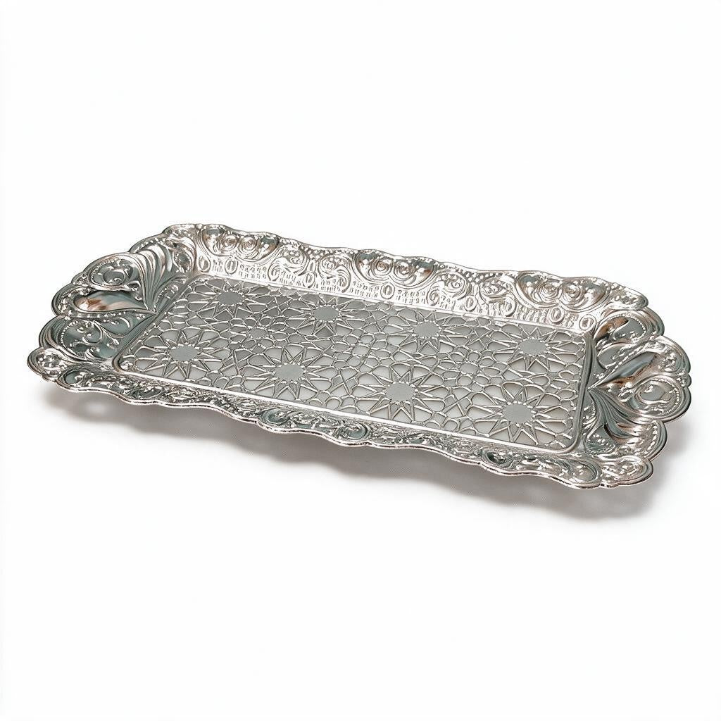 Silver-Tone Rectangular Tray product photo