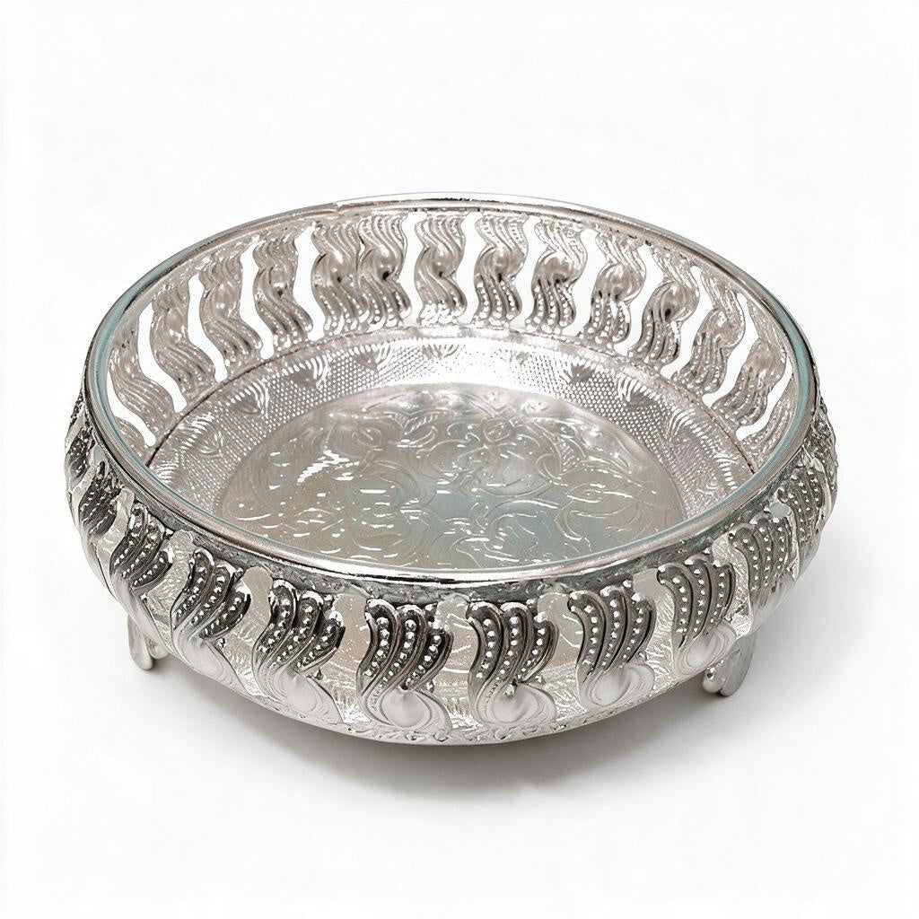 Silver-Tone Round Tray product photo