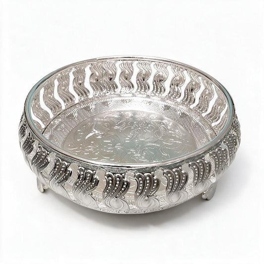 Silver-Tone Round Tray product photo