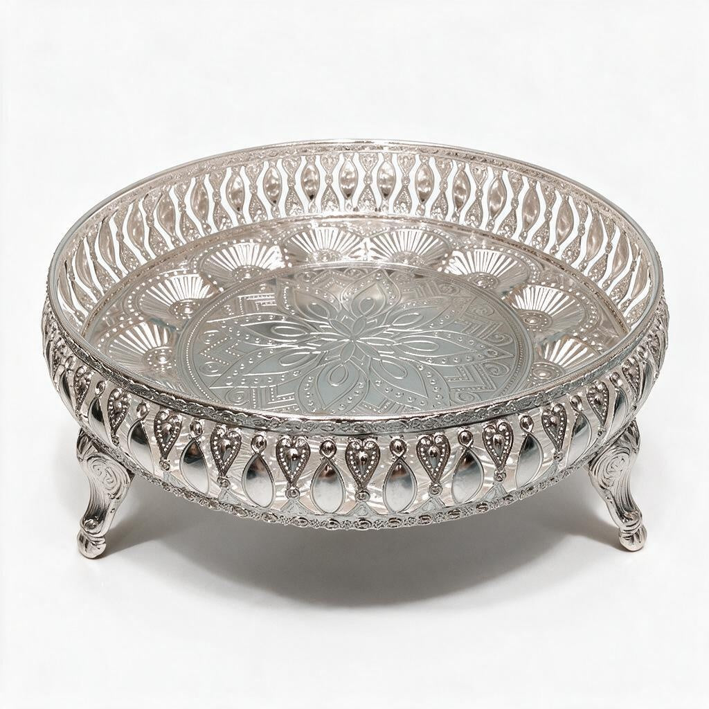 Silver-Tone Round Tray product photo