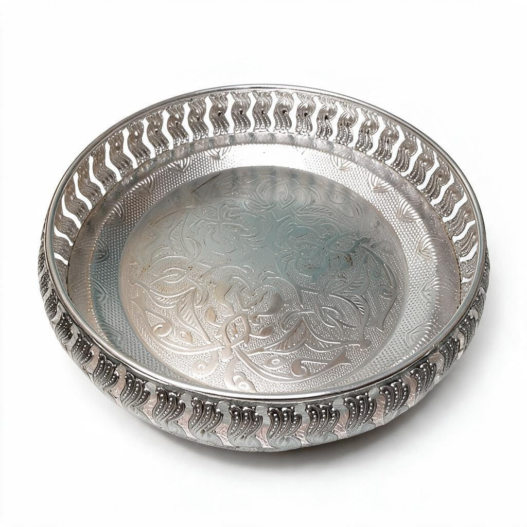 Silver-Tone Round Tray product photo