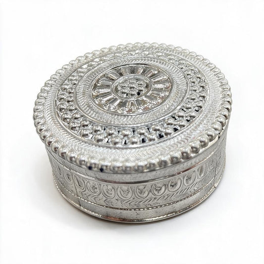 Silver Ornate Round Box product photo