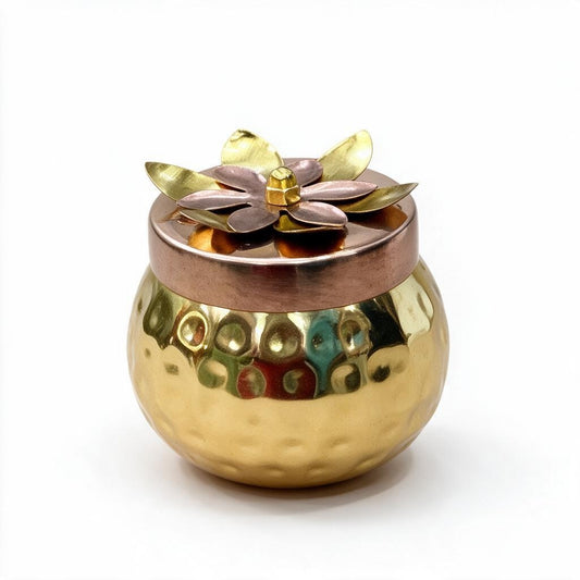 Small Hammered Lotus-Lid Pot product photo