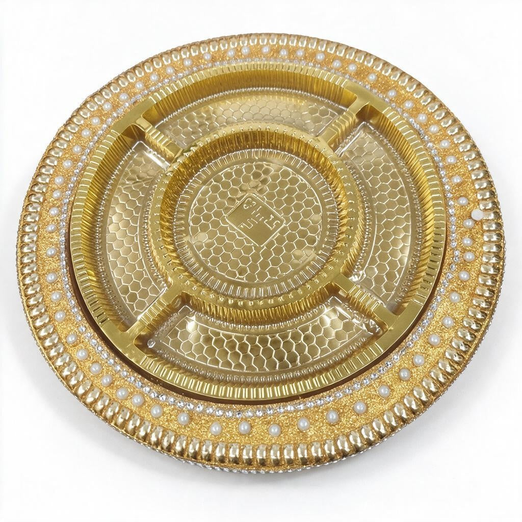 Round Dry Fruit 5 Khana Tray product photo