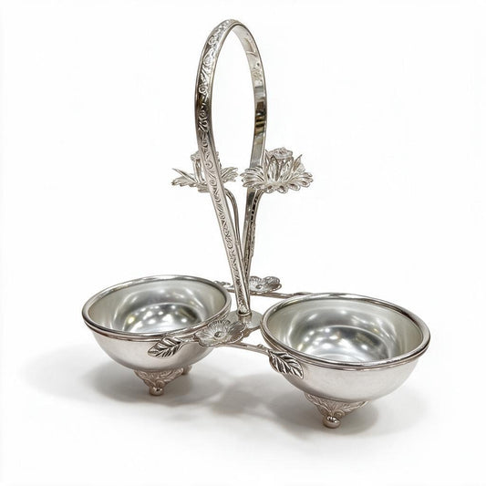 Silver Handled Two-Bowl Item product photo