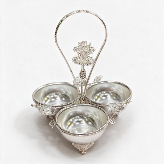 Silver Handled Three-Bowl Item product photo