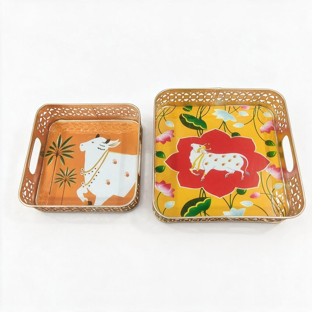 Pichwai Square Tray product photo