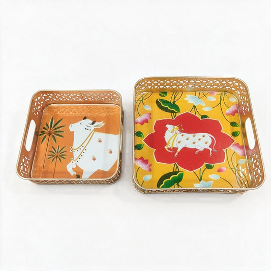 Pichwai Square Tray product photo