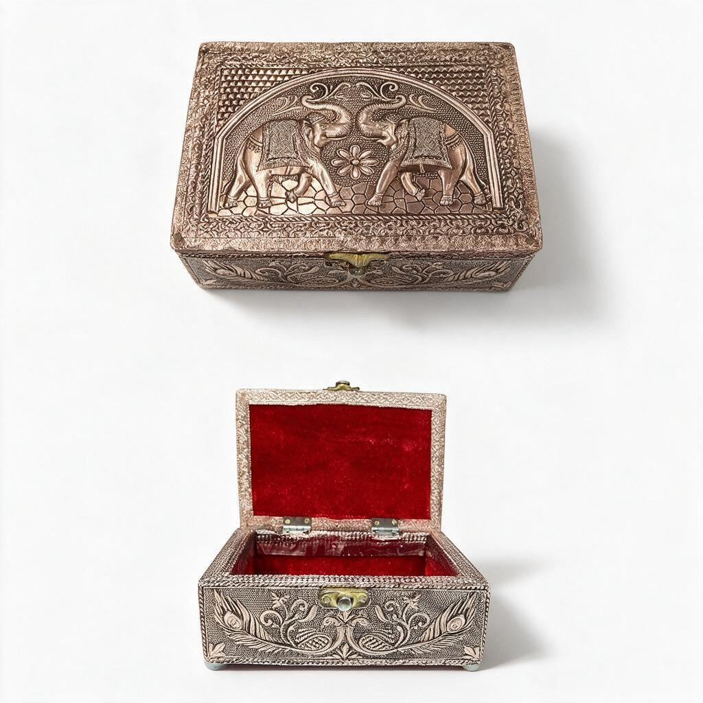 Elephant And Peacock Jewellery Box product photo