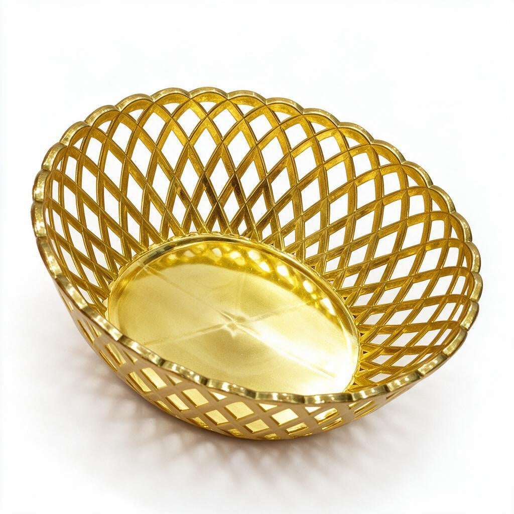 Gold-Tone Lattice Basket/Tray product photo