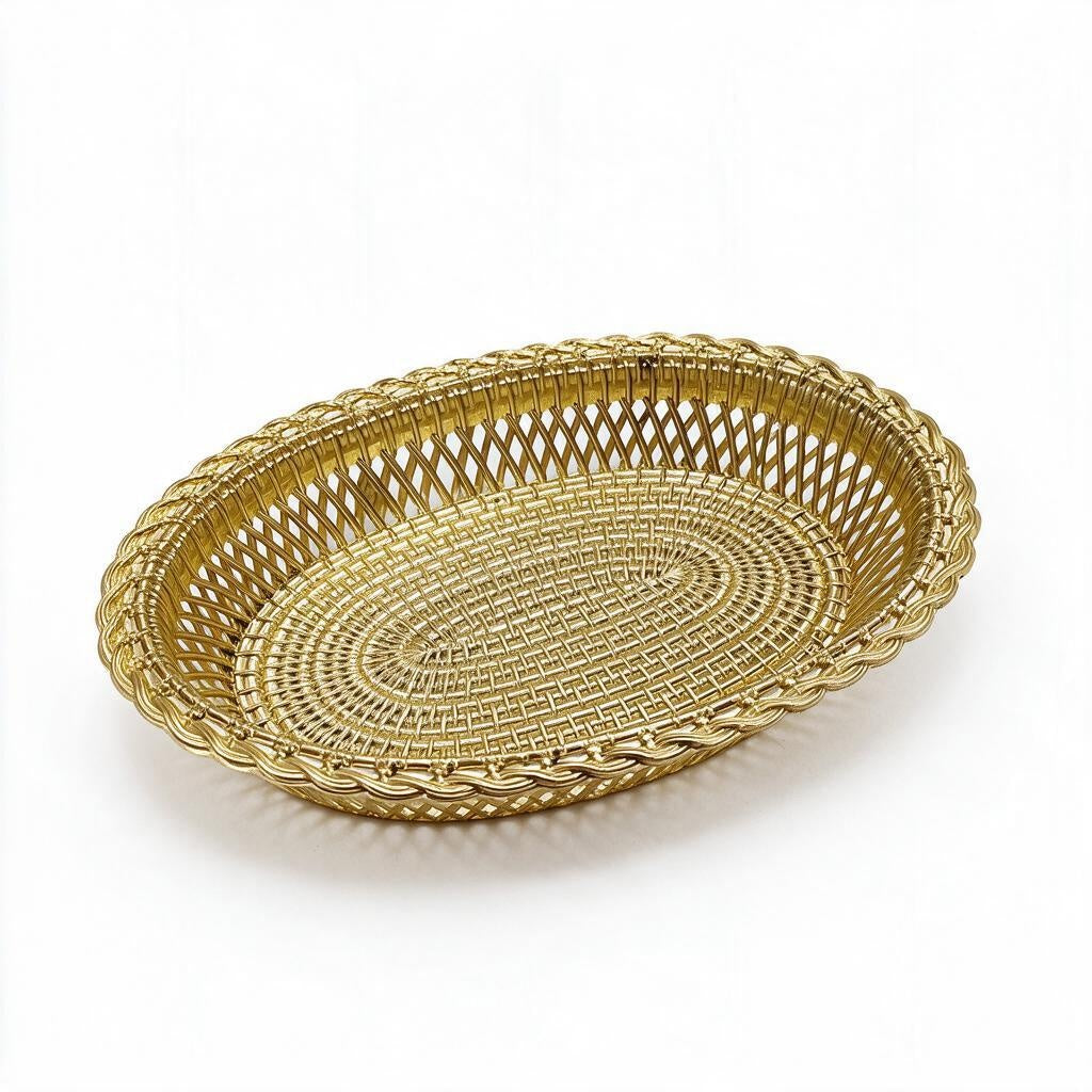 Gold-Tone Oval Basket/Tray product photo