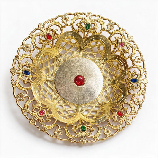Gold-Tone Ornate Oval Tray product photo