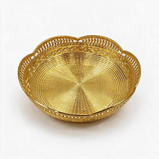 Gold-Tone Woven Basket/Tray product photo