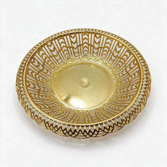 Gold-Tone Geometric Round Tray product photo