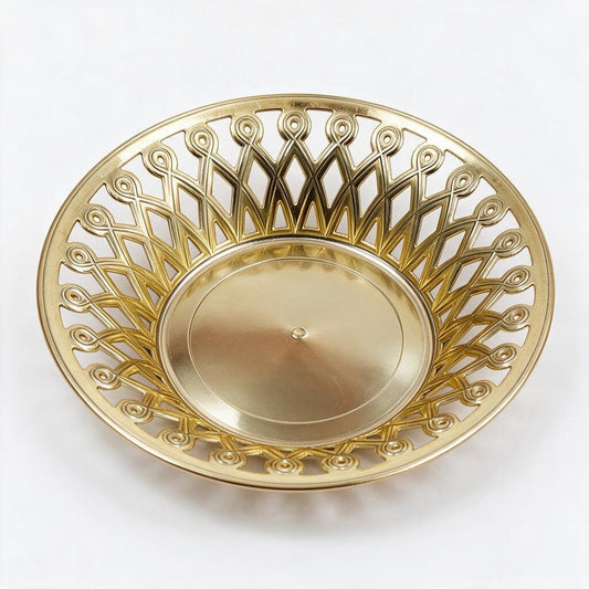 Gold-Tone Round Decorative Platter product photo