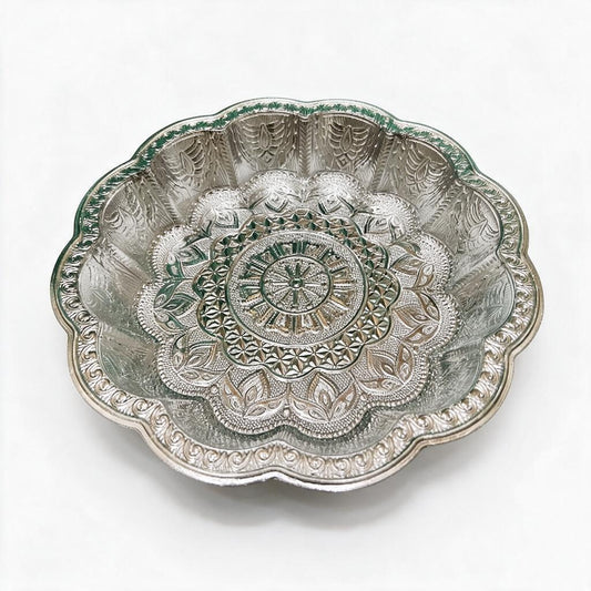 Silver Scalloped Floral Bowl/Tray product photo