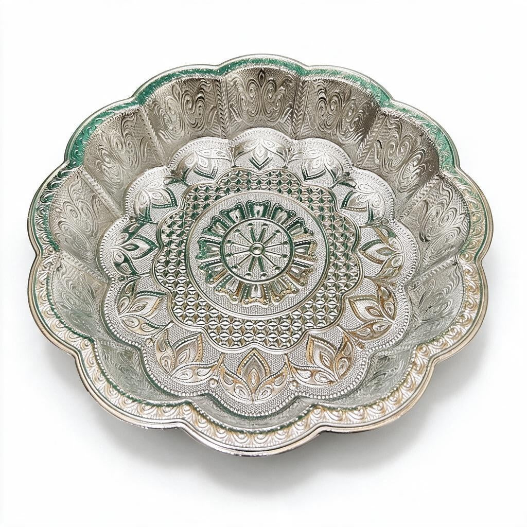 Silver Ornate Round Bowl/Tray product photo