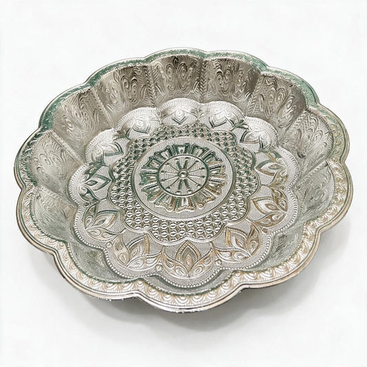 Silver Ornate Round Bowl/Tray product photo