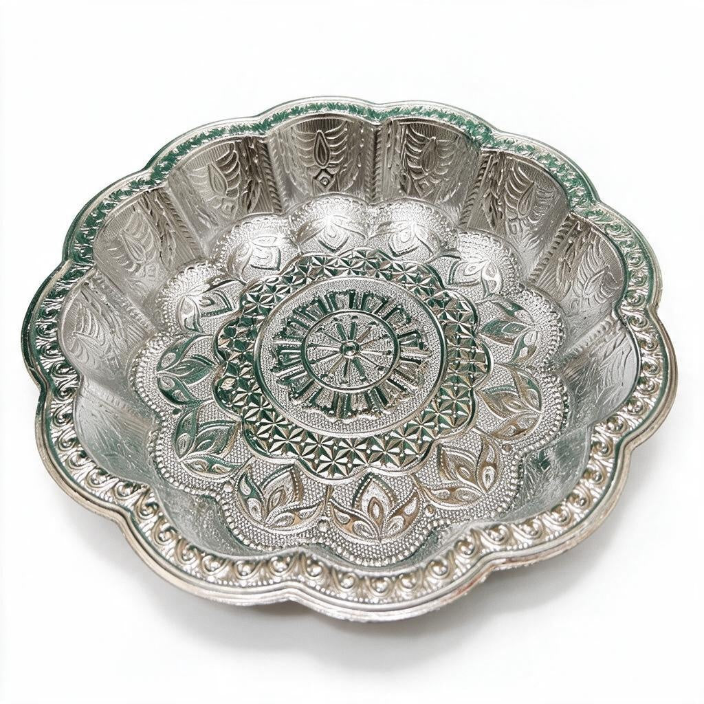 Silver Ornate Round Bowl/Tray product photo