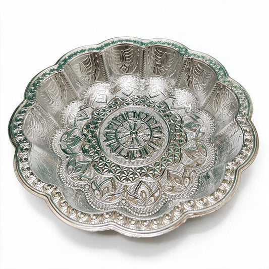 Silver Ornate Round Bowl/Tray product photo